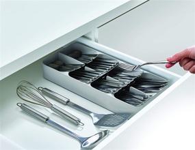 img 1 attached to 🗄️ Joseph Joseph Dream Drawers 85188 - Drawerstore Compact Cutlery & Knife Organiser Set of 2, Large - Grey