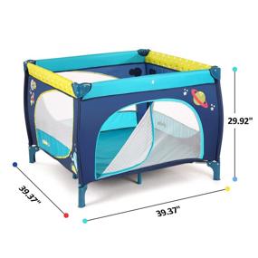 img 2 attached to 👶 Baby Play Portable Playard: Secure Play Pen with Door & Mattress | Indoor/Outdoor Fun Time for Toddler Boys/Girls | 39" x 39" (Blue)