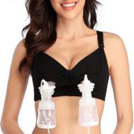 🍼 lupantte hands-free pumping bra, deep v breast pump bra with pads, medium black - ultimate support for effortless pumping logo
