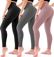 🩲 hmuuo 3 pack high-waisted leggings with tummy control – no see-through yoga pants for women in regular & plus sizes – perfect for workouts and running logo