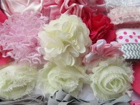 img 1 attached to 🌸 YYCRAFT 40pcs Chiffon Flowers for Crafting, DIY Headband and Bow Kit, Handmade Hair Accessories (Pink/Grey/Ivory)