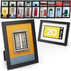 img 3 attached to 🖼️ Arteza 5x7 Picture Frames (Pack of 20) – Display Photos with Wood Finish Frame and Pure Glass Front – Wall Gallery Frames for Documents & Certificates