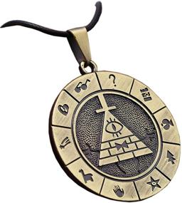 img 4 attached to 🔑 SEO-Optimized: Bill Cipher Necklace Keychain for Cosplay Costume with Pyramid Pendant Accessories