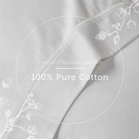 img 1 attached to 🛏️ 2-Piece Set of King Size 100% Cotton Pillowcases - 1000 Thread Count, Soft & Wrinkle Resistant, Pilling Proof, Shrink Proof, Colorfast, 20x40, Natural White