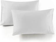 🛏️ 2-piece set of king size 100% cotton pillowcases - 1000 thread count, soft & wrinkle resistant, pilling proof, shrink proof, colorfast, 20x40, natural white логотип