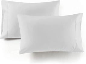 img 4 attached to 🛏️ 2-Piece Set of King Size 100% Cotton Pillowcases - 1000 Thread Count, Soft & Wrinkle Resistant, Pilling Proof, Shrink Proof, Colorfast, 20x40, Natural White