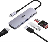 iczi 5 in 1 usb c hub with 4k hdmi, 2 usb 3.0 ports, sd/tf card reader - multiport adapter for macbook pro / air, xps, elitebook, ipad pro, type-c / thunderbolt 3 devices логотип