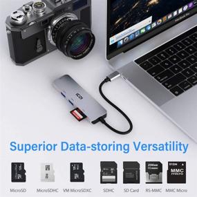 img 1 attached to ICZI 5 in 1 USB C Hub with 4K HDMI, 2 USB 3.0 Ports, SD/TF Card Reader - Multiport Adapter for MacBook Pro / Air, XPS, EliteBook, iPad Pro, Type-C / Thunderbolt 3 Devices