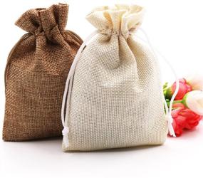 img 1 attached to 🎁 SumDirect 20pcs Mixed Color Burlap Favor Gift Bags: Versatile Linen Jewelry Pouches for Gifts, Jewelry, and Storage