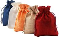 🎁 sumdirect 20pcs mixed color burlap favor gift bags: versatile linen jewelry pouches for gifts, jewelry, and storage logo