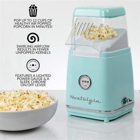 img 3 attached to 🍿 Nostalgia CLHAP12AQ Retro Hot-Air Tabletop Popcorn Maker: 12-Cup Capacity, Oil-Free, Perfect for Birthday Parties and Movie Nights, Aqua