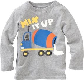 img 2 attached to Warmbaby Toddler Sleeve T Shirts Truck Boys' Clothing for Tops, Tees & Shirts