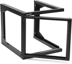 img 2 attached to 🗄️ NavePoint 9U Wall Mount Open Frame Network Rack with Swing Out Hinged Gate, 24 Inch Depth - Ideal for Network Servers and AV Equipment, Convenient Rear Access to Equipment, 180-Degree Opening from Both Sides