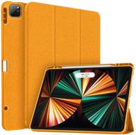 🍊 soke 2021 ipad pro 12.9 case with pencil holder - complete protection + apple pencil 2nd gen charging + auto wake/sleep, soft tpu back cover for ipad pro 12.9 inch 2021 (citrus) logo