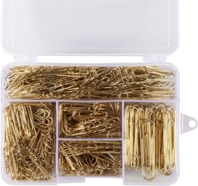 img 4 attached to 📎 600 Paper Clips - Office Gold, Assorted Sizes (Small, Medium, Jumbo) - 28mm, 33mm, 50mm