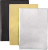 🎁 whaline metallic tissue paper gift wrapping paper, extra large 20"x28" for home, kitchen, wine bottles, diy art crafts, set of 60 sheets (gold, silver, and black) logo