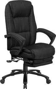 img 3 attached to 💺 Comfort Plus: Flash Furniture High Back Black Fabric Executive Reclining Ergonomic Swivel Office Chair with Comfort Coil Seat Springs and Armrests