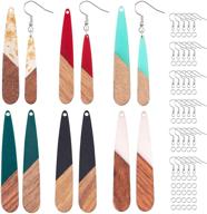 12pcs vintage resin wooden earring pendants - teardrop statement jewelry findings for necklace and earring making in mixed colors - olycraft logo