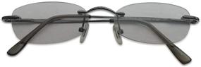 img 3 attached to 👓 Stylish Rimless Spring Hinge Reading Glasses in Gun Metal Frame | Grey Tint | Lightweight & Optically Clear | Reliable Readers (1.50)