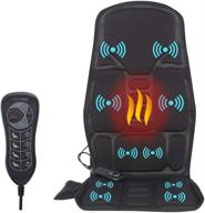 🔴 black vibrating back massager cushion with 10 nodes for stress and fatigue relief, ideal for home and office use logo