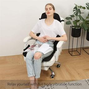 img 3 attached to 🔴 Black Vibrating Back Massager Cushion with 10 Nodes for Stress and Fatigue Relief, Ideal for Home and Office Use