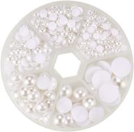 🎨 ph pandahall 690pcs white flat back pearl cabochon set - perfect for crafts, scrapbooking, diy projects & more! (6 sizes: 4mm, 5mm, 6mm, 8mm, 10mm, 12mm) logo