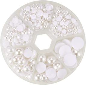 img 4 attached to 🎨 PH PandaHall 690pcs White Flat Back Pearl Cabochon Set - Perfect for Crafts, Scrapbooking, DIY Projects & More! (6 Sizes: 4mm, 5mm, 6mm, 8mm, 10mm, 12mm)