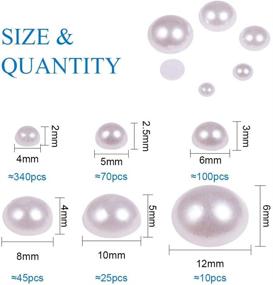 img 3 attached to 🎨 PH PandaHall 690pcs White Flat Back Pearl Cabochon Set - Perfect for Crafts, Scrapbooking, DIY Projects & More! (6 Sizes: 4mm, 5mm, 6mm, 8mm, 10mm, 12mm)