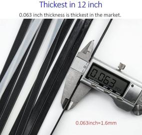 img 1 attached to 🔗 Cable Zip Ties Heavy Duty 12 Inch - Ultra Strong Plastic Wire Ties with 120lbs Tensile Strength - 100 Pieces - 0.3 Inch Width - Black & White - Indoor/Outdoor UV Resistant