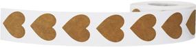 img 3 attached to 500 Adhesive Valentine's Day Heart Stickers for Crafting, Scrapbooking - Natural Brown Kraft, 1 Inch Size