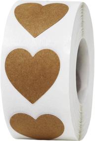 img 4 attached to 500 Adhesive Valentine's Day Heart Stickers for Crafting, Scrapbooking - Natural Brown Kraft, 1 Inch Size