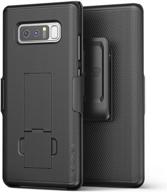 📱 smooth black duraclip series slim grip case & belt clip for samsung galaxy note 8 - encased belt holster logo