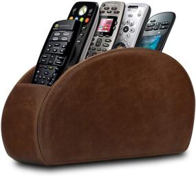 img 4 attached to 📱 Londo Remote Controller Holder Organizer: Italian Genuine Leather Storage for DVD, Blu-ray, TV Roku, Apple TV Remotes - Rustic Brown (OTTOREMOTE)