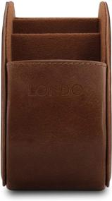 img 2 attached to 📱 Londo Remote Controller Holder Organizer: Italian Genuine Leather Storage for DVD, Blu-ray, TV Roku, Apple TV Remotes - Rustic Brown (OTTOREMOTE)