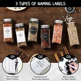 img 2 attached to 25 Pcs Glass Spice Jars with Shaker Lids by NETANY - Includes Minimalist Farmhouse Labels, Collapsible Funnel, and 4oz Seasoning Containers - Perfect for Spice Rack, Cabinet, Drawer Storage