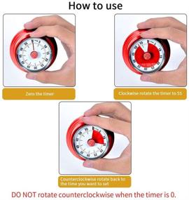 img 3 attached to ⏲️ Efficient Magnetic Kitchen Timer: Countdown Cooking Reminder- No Battery Required- Red