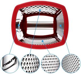 img 3 attached to 🧀 Spring Chef Professional Box Grater: Stainless Steel with 4 Sides - XL Size, Red - Ideal for Parmesan Cheese, Vegetables, Ginger - Top Choice for Efficient Grating