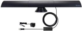 img 4 attached to 📺 ANTOP HDTV Antenna: Amplified Digital TV Antenna Indoor with 65 Miles Range and Multi-Directional Reception - 10ft Coaxial Cable Included (Black)