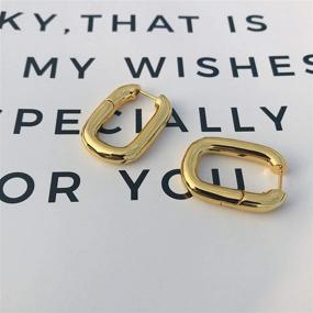 img 2 attached to 🌟 Dazzle with Style: GIOLOYS 14k Gold Plated Hoop Earrings – Gift for Women & Girls, Hypoallergenic & Layered Cuff Design