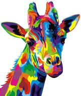 🎨 ifymei paint by numbers for kids - diy canvas oil painting gift kits for boys and girls - 16” x 20” colorful giraffe [unframed] logo