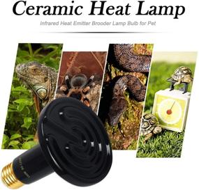 img 2 attached to OMAYKEY 100W 2-Pack Ceramic Infrared Heat Lamp Bulbs - Safe & Efficient Reptile Heater for Pet Brooder Coop, Chicken, Lizard, Bearded Dragon, Turtle, Snake, and Aquarium