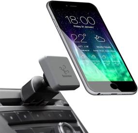 img 4 attached to 📱 Koomus Pro CD-M Magnetic Smartphone Car Mount Holder for iPhone and Android Devices - Single, Black