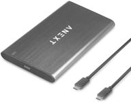 anext 2.5 usb 3.1 gen2 внешний корпус для жесткого диска, портативный черный корпус из алюминия для 2.5-дюймового 7-мм 9.5-мм sata ssd hdd, максимально 4 тб, дизайн без инструментов, серый - серия anext логотип