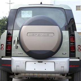 img 4 attached to CHEYA ABS Plastic Car Trunk Spare Tire Cover For Land Rover Defender 2020 (Brown)