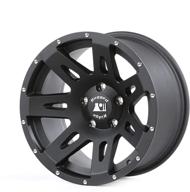 🔧 rugged ridge black satin wheel: 17x9, 5x5 bolt pattern, 12mm offset - durable and stylish off-road rim logo