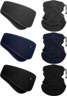 🧣 stay warm and cozy with 6-piece winter fleece ear warmer headband and neck warmer set logo