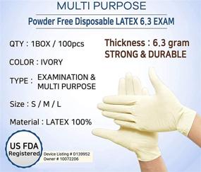 img 2 attached to Now And Care Latex Exam Grade 6.3mm Gloves 100pcs: Optimal Protection for Healthcare Professionals