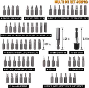 img 1 attached to 🔧 Professional 208 Piece Screwdriver Bit Set with Security Bit - Chrome Vanadium Steel Tools Box by WULFPOWERPRO