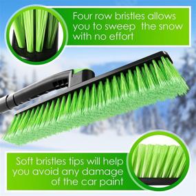 img 3 attached to ❄️ Almadirect 50-Inch Extendable Snow Brush with Ice Scraper & Telescopic Long Handle - Scratch-Free Winter Snow Removal Tool - Windshield Ice Remover for Car, Auto, Truck, SUV Windows