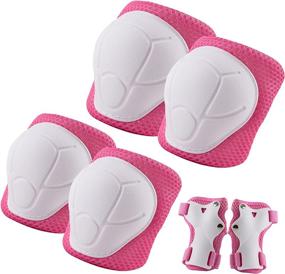 img 4 attached to Anikea Kids Knee and Elbow Pads Set with Wrist Guard – Ultimate Outdoor Protective Gear for Skateboarding, Cycling, Roller Skating, and Scooter Riding